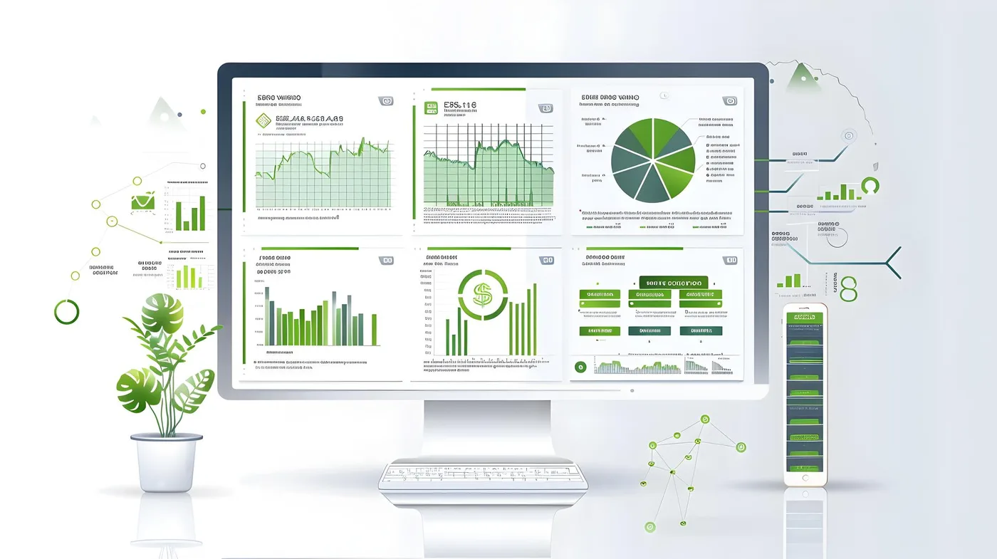 ESG Carbon Calculator dashboard showing Scope 1 to 3 emissions charts