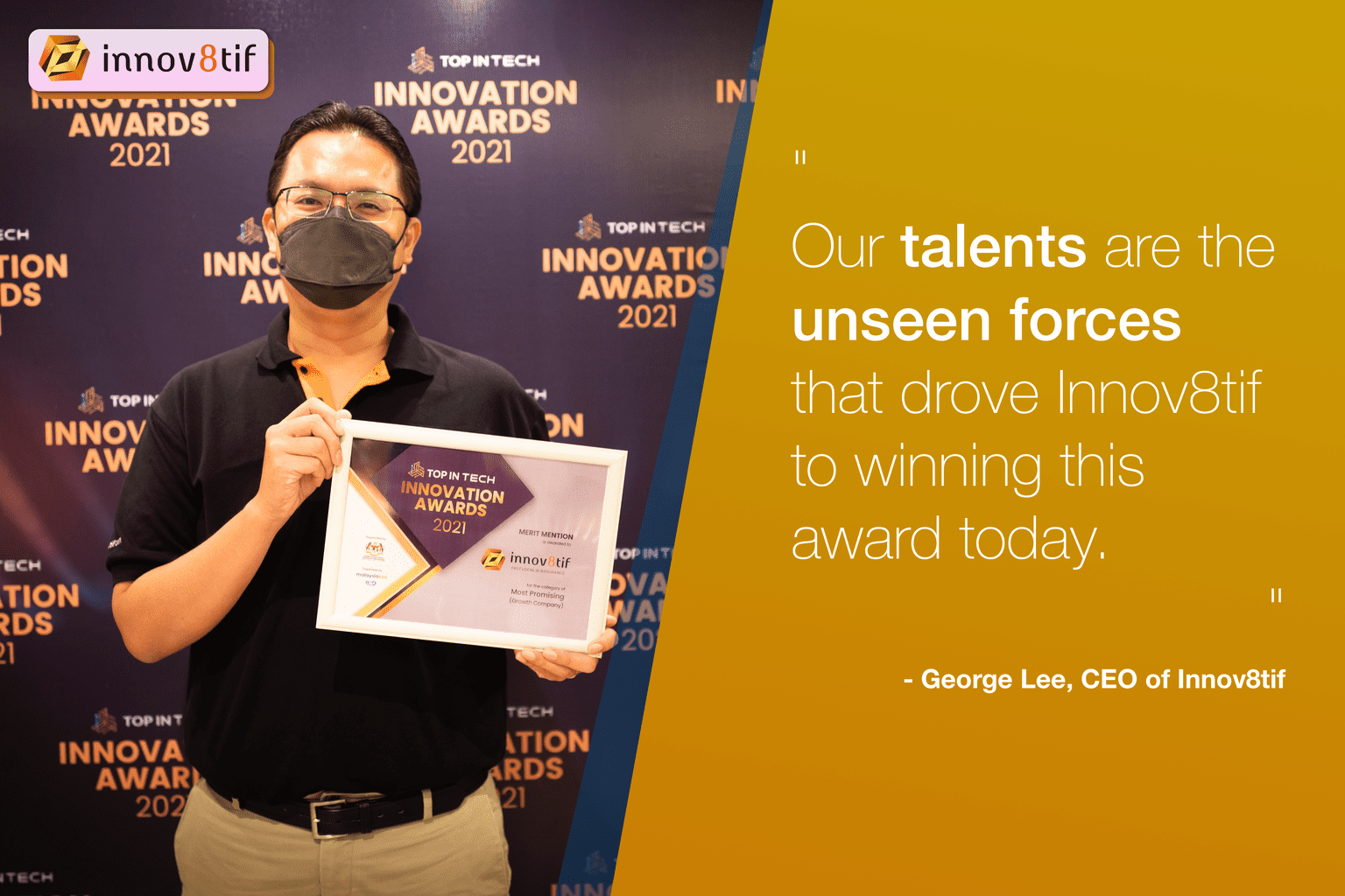 Innov8tif Lands Award in Top In Tech Innovation Award 2021