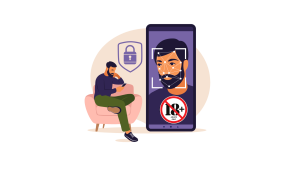 A guy doing an identity verification during the onboarding process