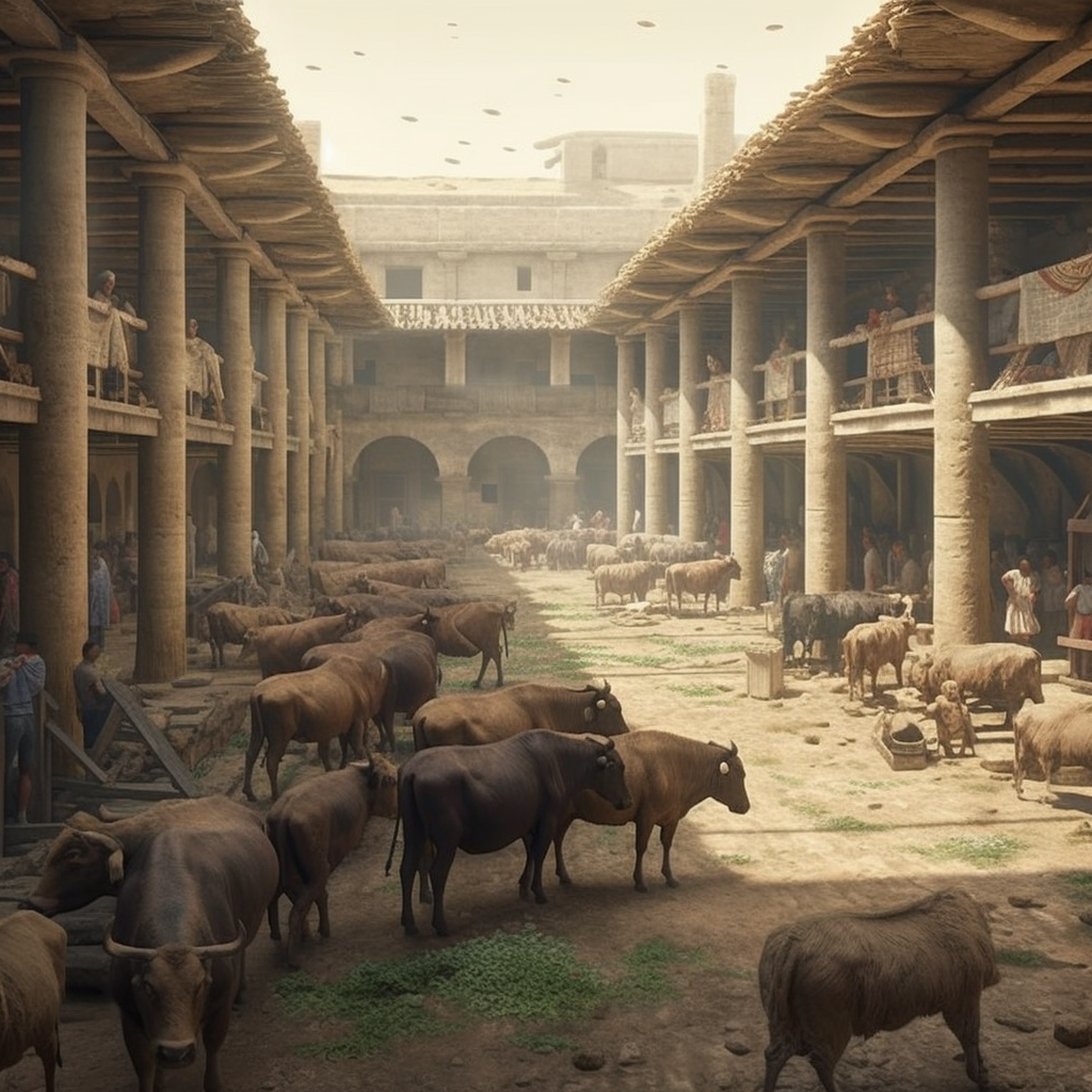 ancient marketplace livestock