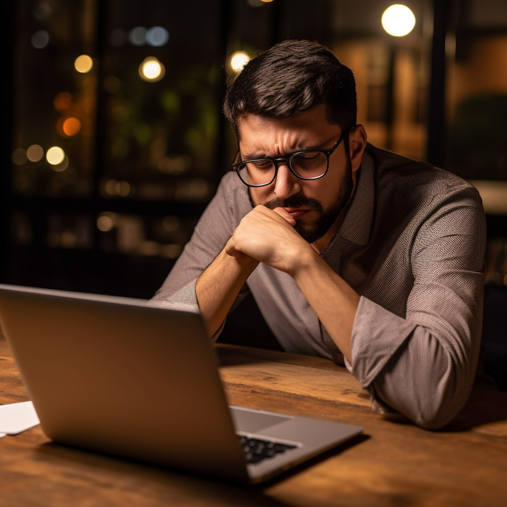 software engineer looking frustrated while working on hi d3f1e5ca 5f41 49b2 b5ed 4a866794b311