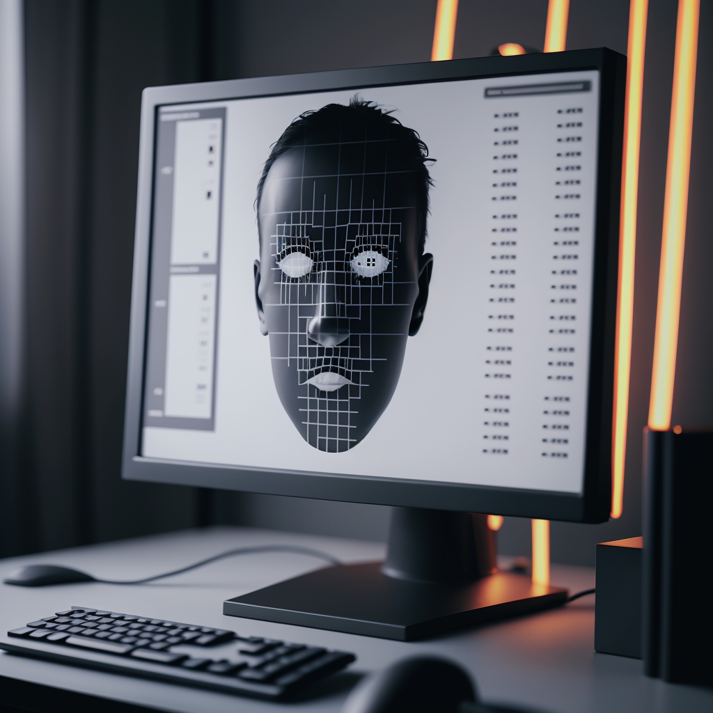 computer scanner point of view of a fake face being scan e5d3f0bf c6d8 4529 82a8 45abefc5f90a