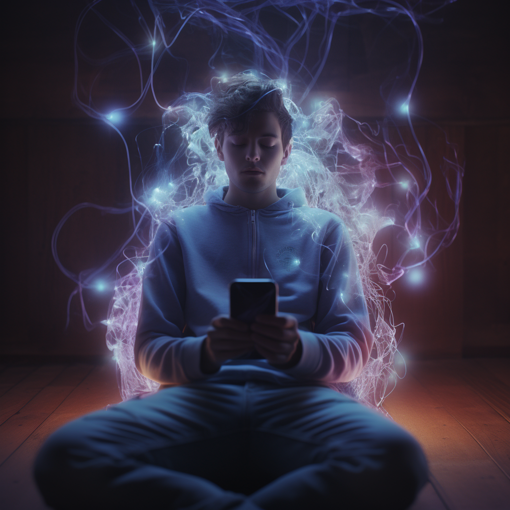 person having their aura tied and locked to their phone 2cb4bcb7 e6a7 4f68 9d6c d7cc63d96602
