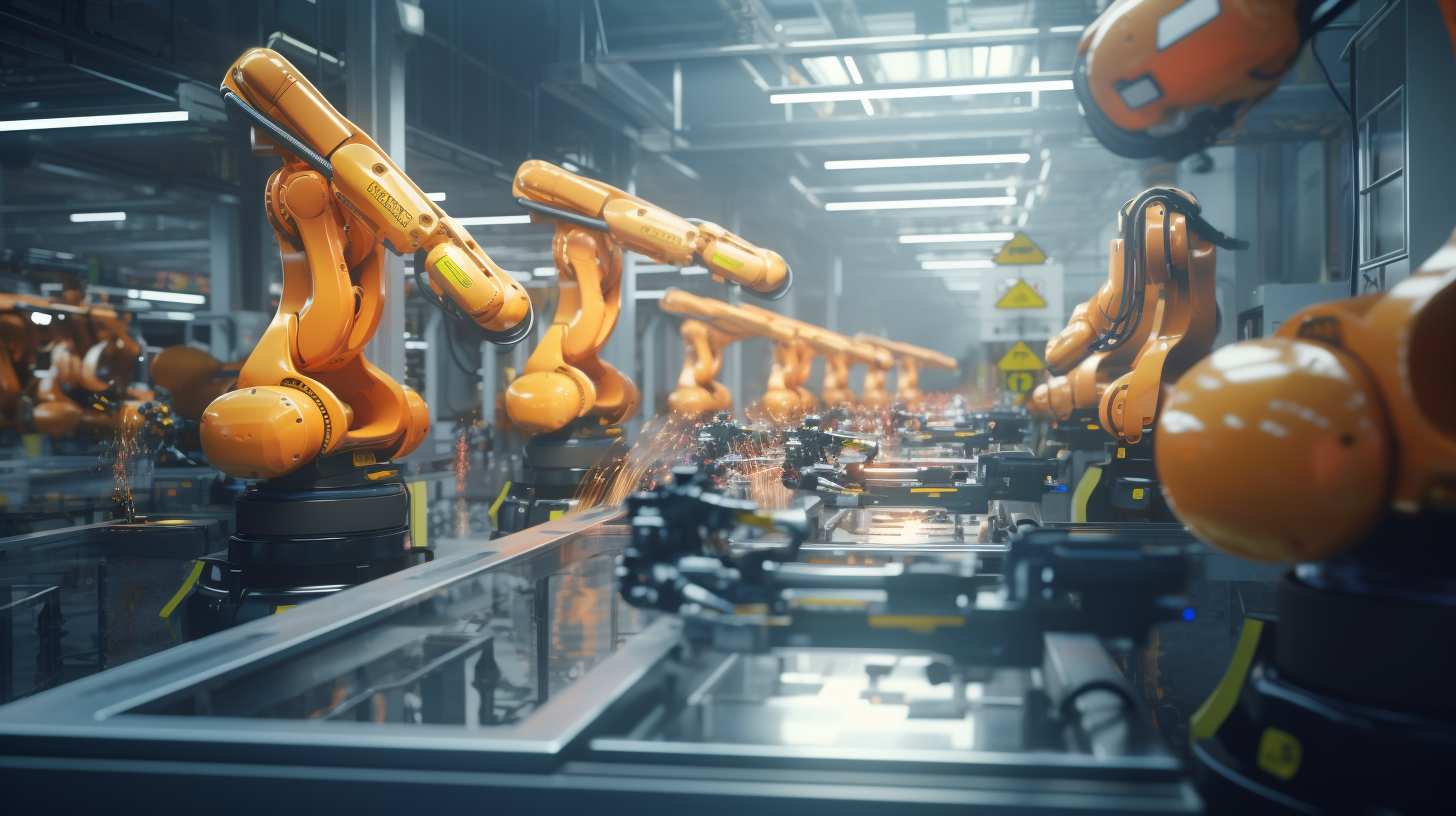  robots in the factory with human workers robots working b73d4285 5137 44d2 81fd c00eb4070401