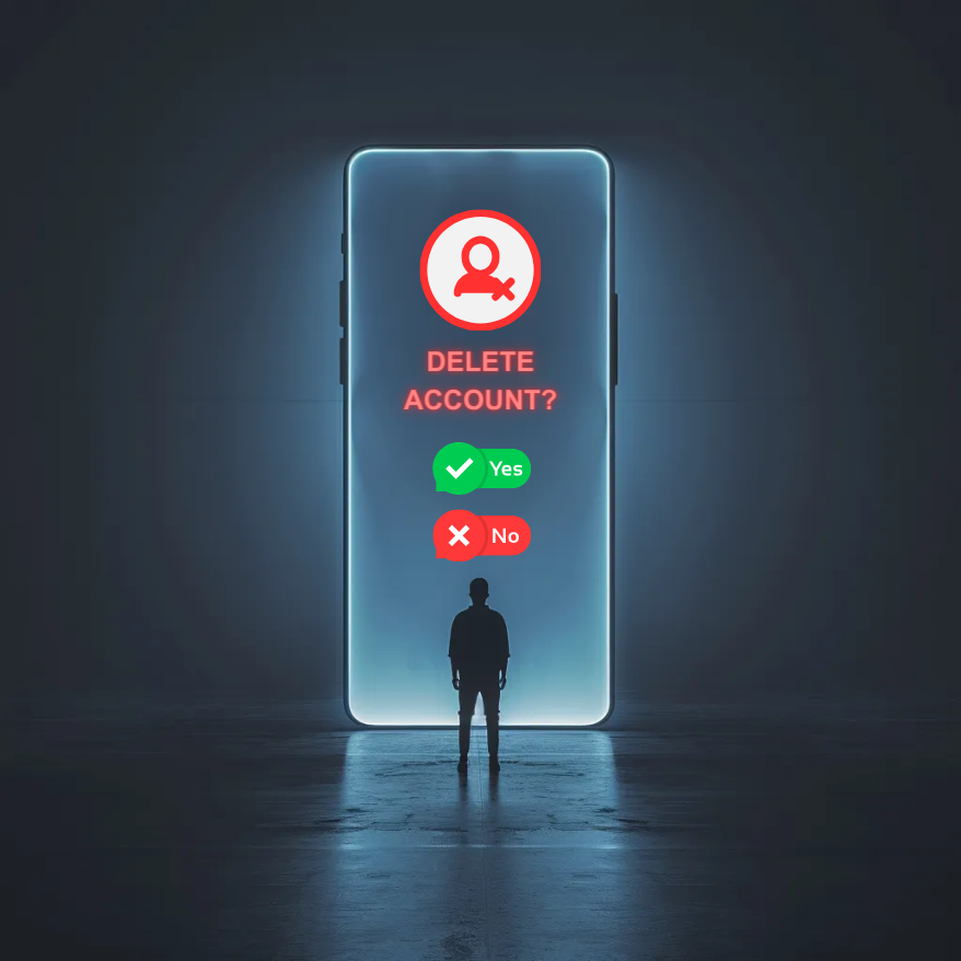 person standing infront of phone