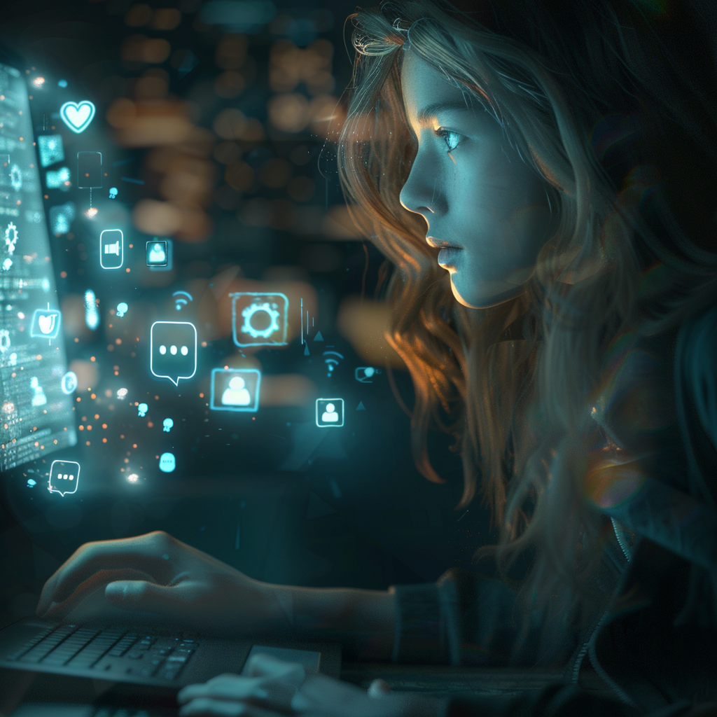  girl using computer digital footprint social media 7a692966 46b6 48b5 b154 538f57a78867