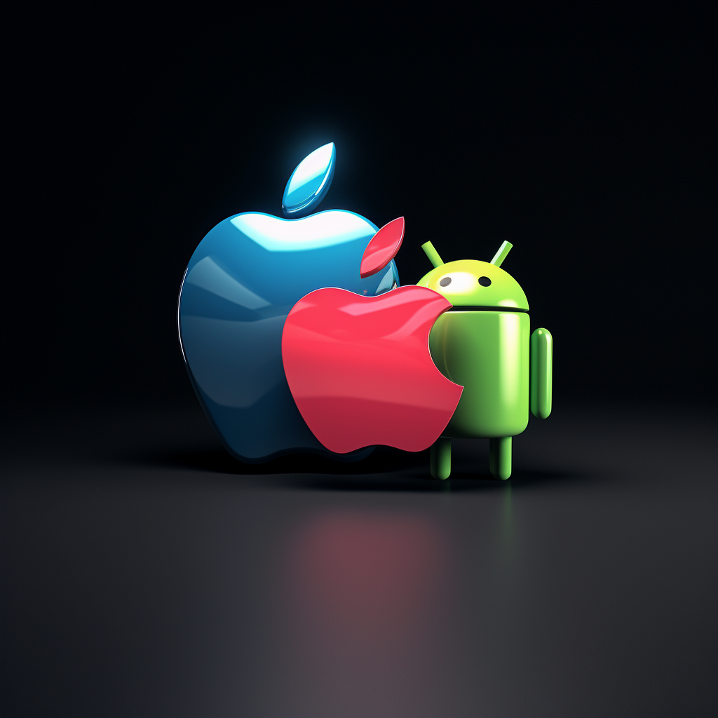 android and ios logos realistic 4k 69ce5680 368c 40dc b387 31b8fbbae2d4