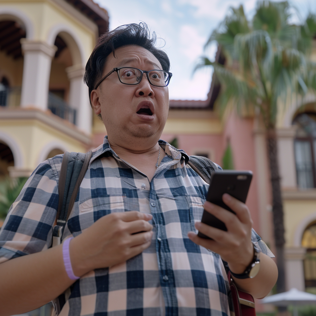 angry asian tourist holding his phone standing in front e5b5e856 4a83 47b1 ae97 5fb082509368
