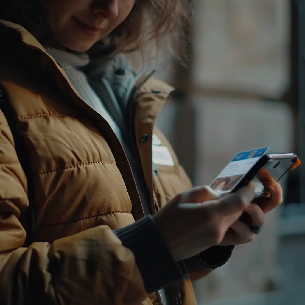 person scanning their id card with their mobile device h d9227530 a29a 42f9 a038 23c99bf127e0